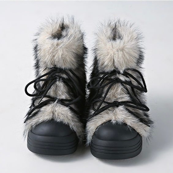Cozy Faux Fur Street Platform Boots mry001974