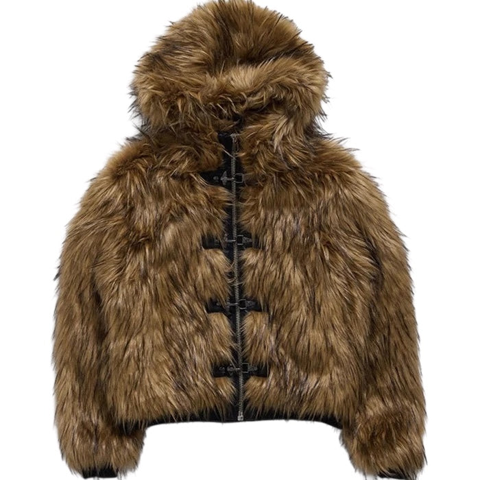 【高品質】フェイクファー フーディジャケット mry001562