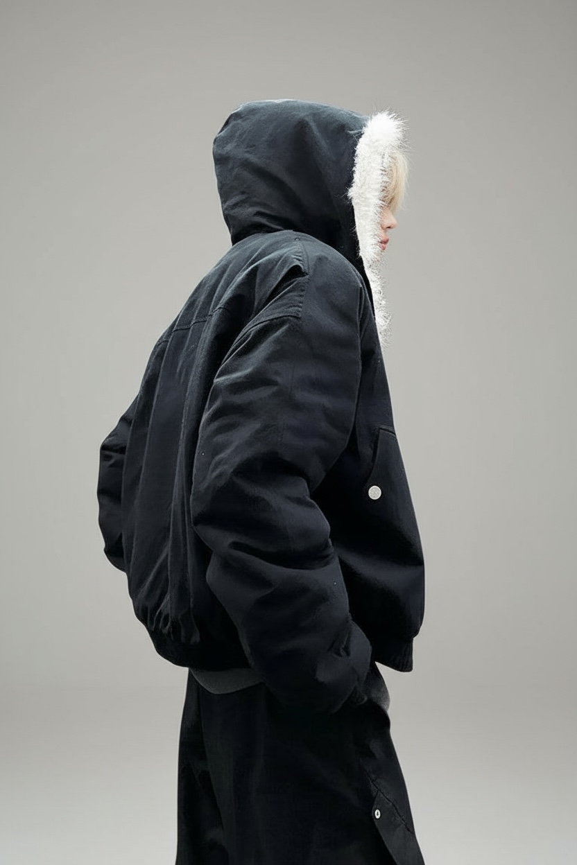 『※限定価格/SNS大人気アウター⚡️』【2color】 Unisex Edge Line Boa Jacket mry001614 Warm Fur Trim Zip Jacket mry001794