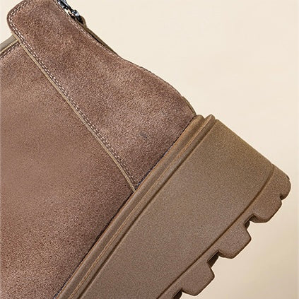 Chunky Platform Suede Ankle Boots mry001971