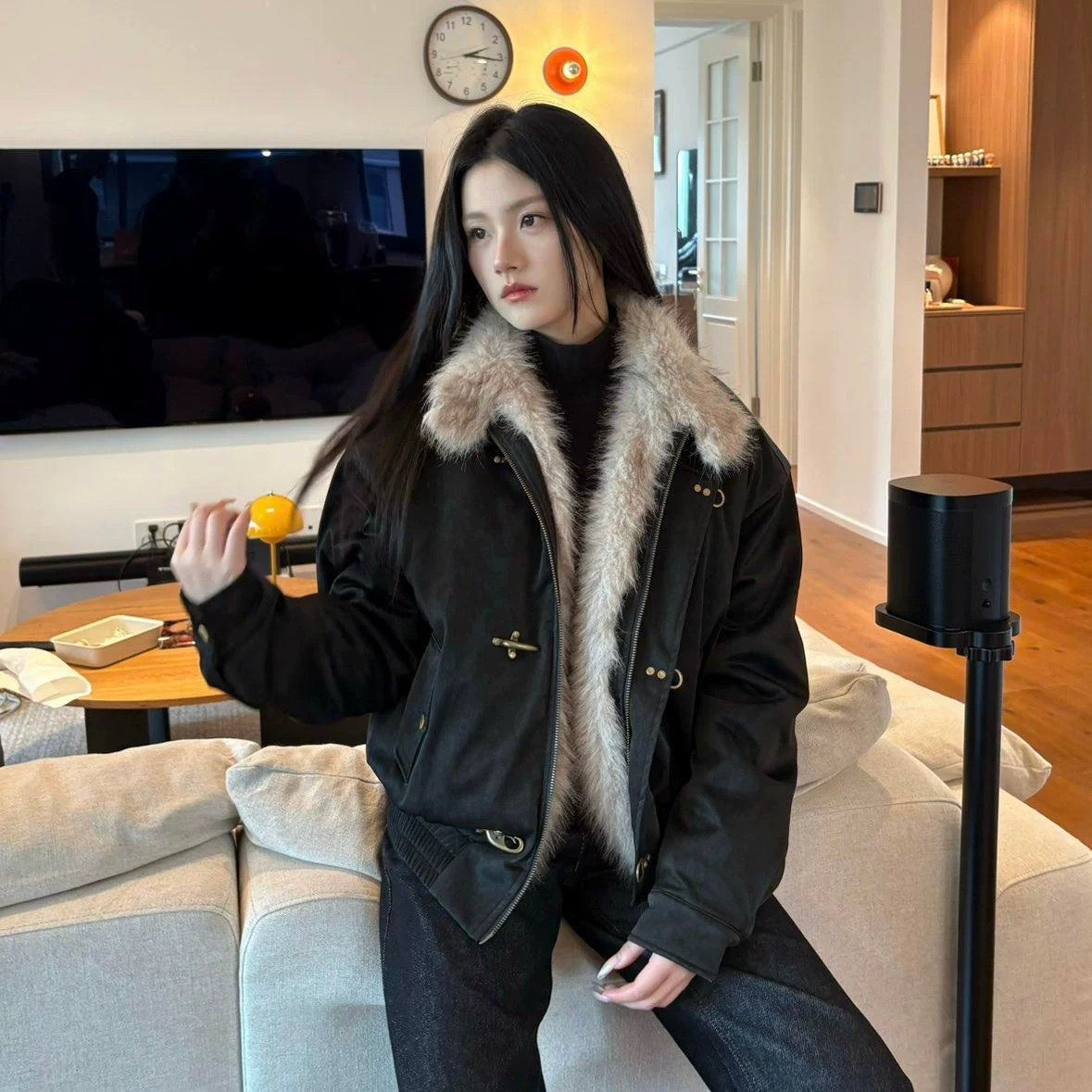 【イチオシアイテム🌟】 Fireman Toggle Hook Fur Jacket mry001989