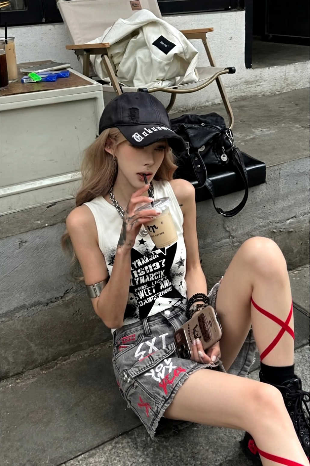 【トップス】ヴィンテージスターロゴタンクトップ mry002332