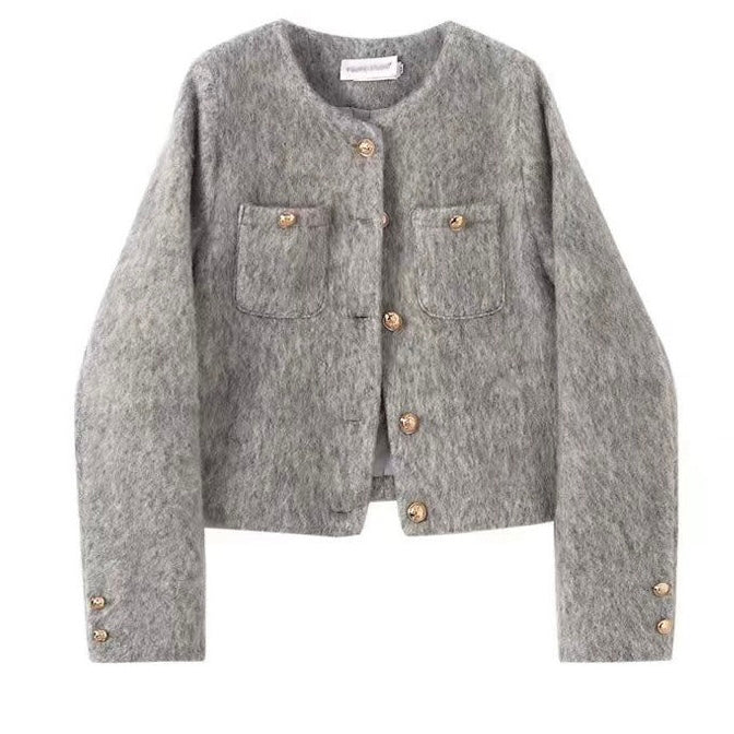 Gold Button Knit Jacket mry002039