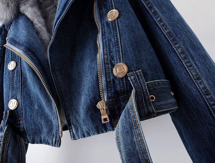【評価★4.8以上/2color】Luxury Faux Fur Denim Jacket mry001938