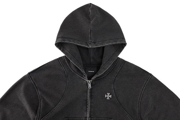 【評価★4.8以上/高品質】Vintage Wash Zip Hoodie mry001799