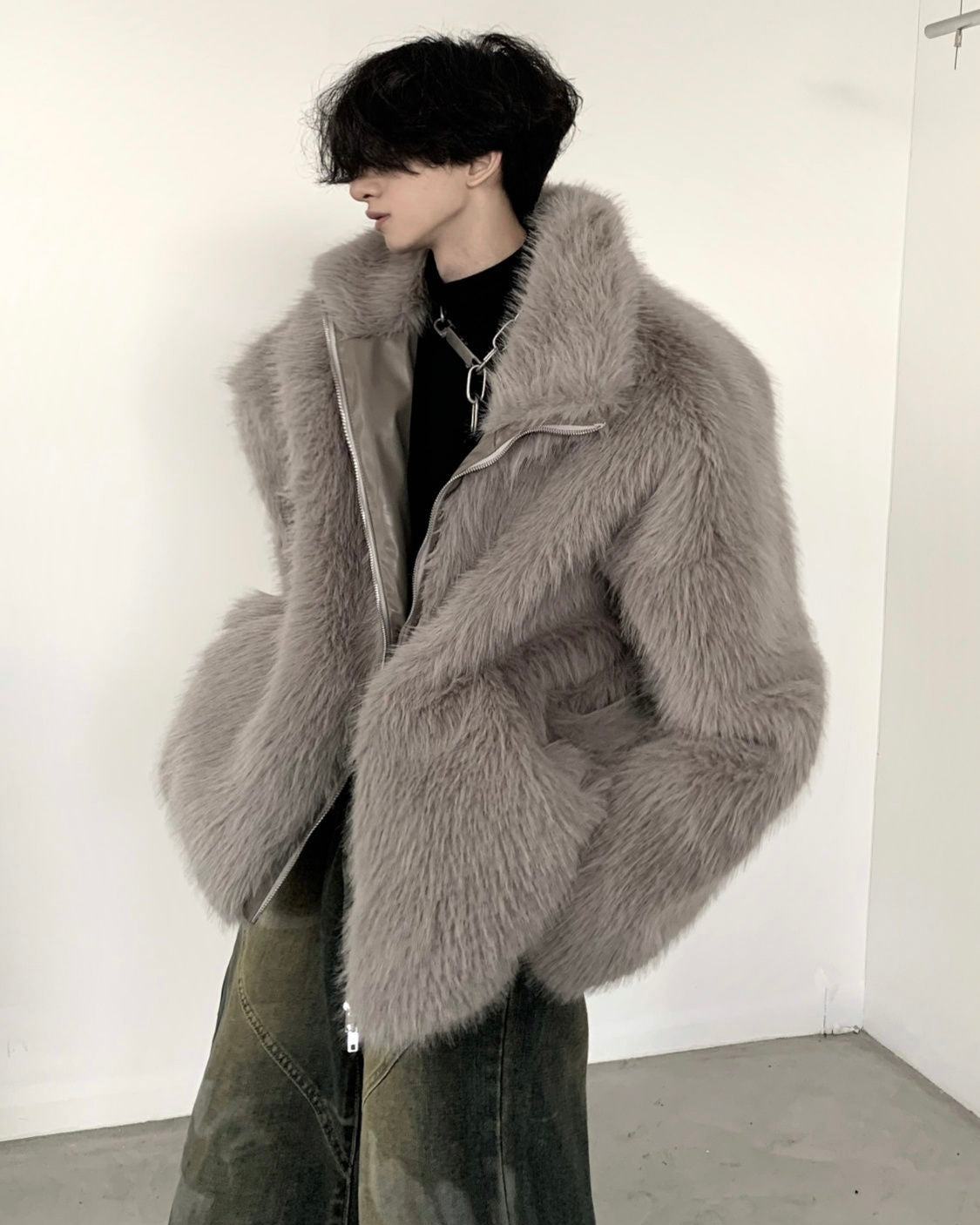 【2color】Oversized Faux Fur Jacket mry001818