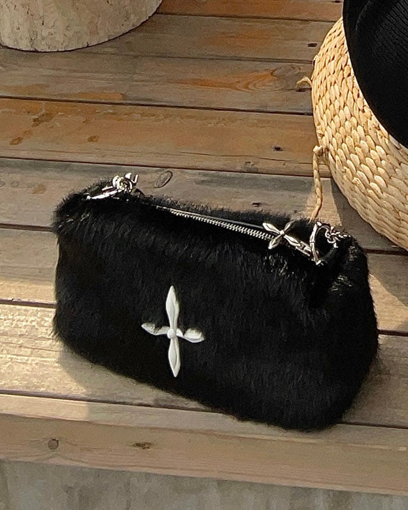 Fur Cross Chain Shoulder Bag mry001817