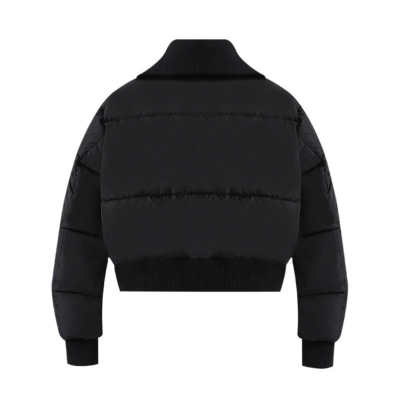 Warm High-Neck Short Puffer Jacket mry001980