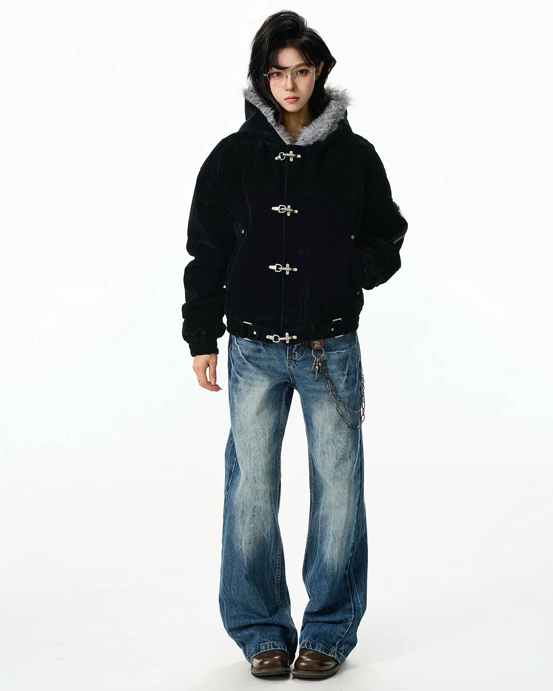 Urban Toggle Fur Hood Jacket mry001991