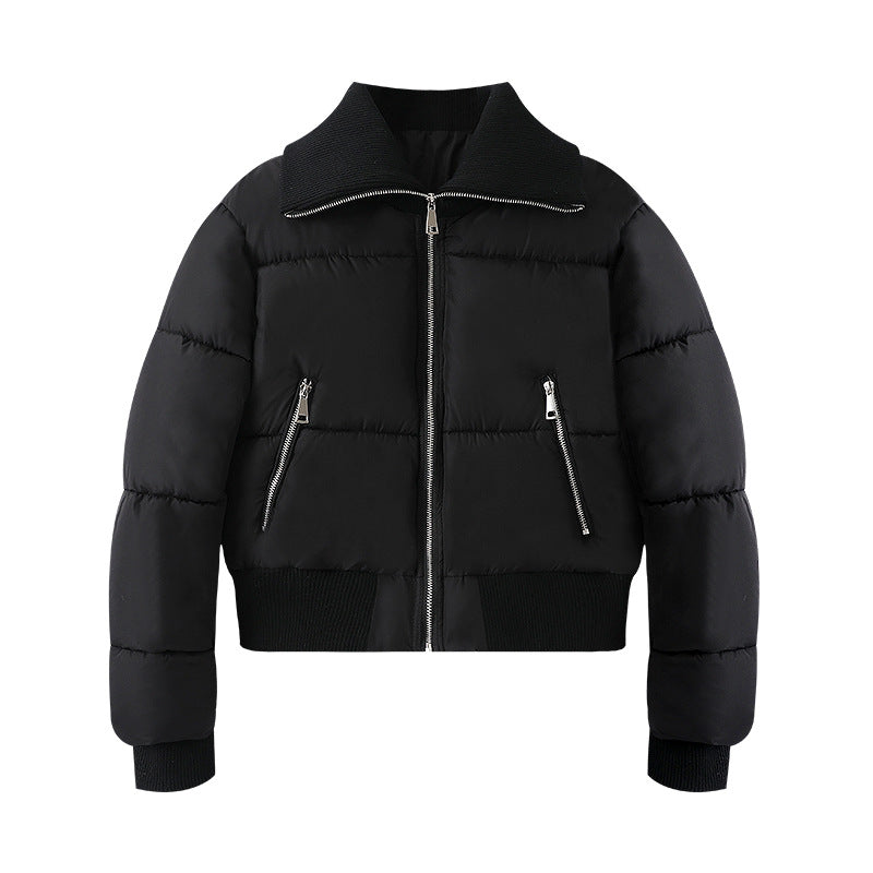 Warm High-Neck Short Puffer Jacket mry001980