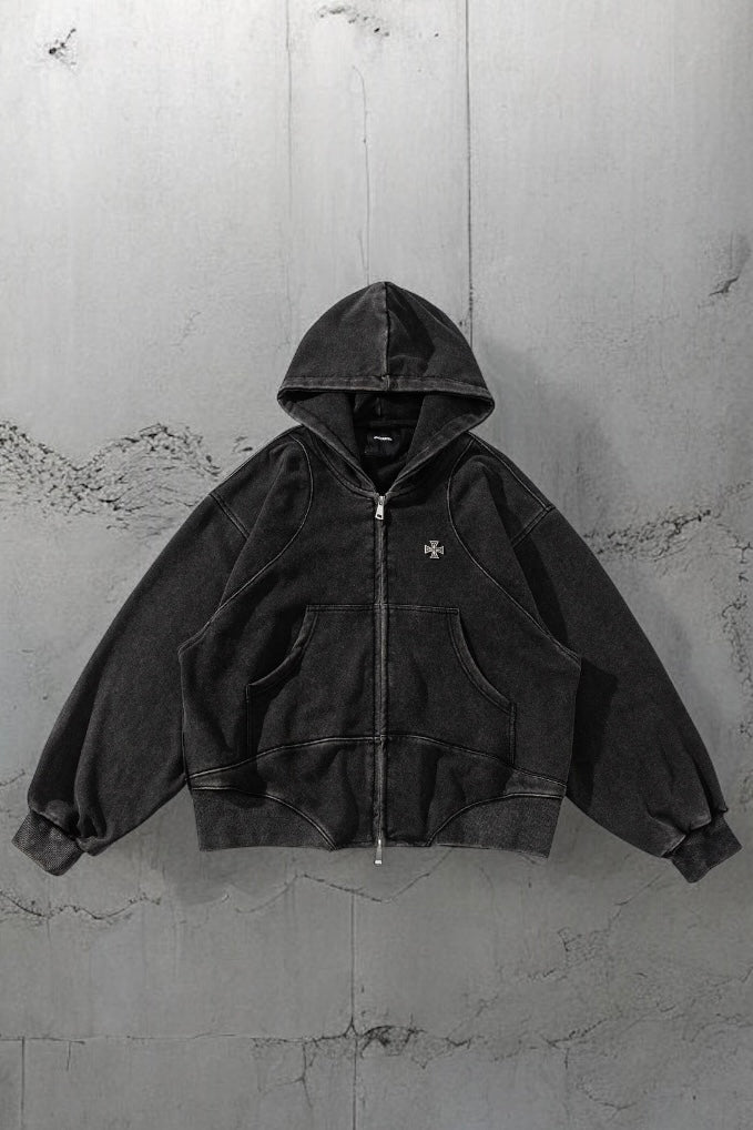 【評価★4.8以上/高品質】Vintage Wash Zip Hoodie mry001799