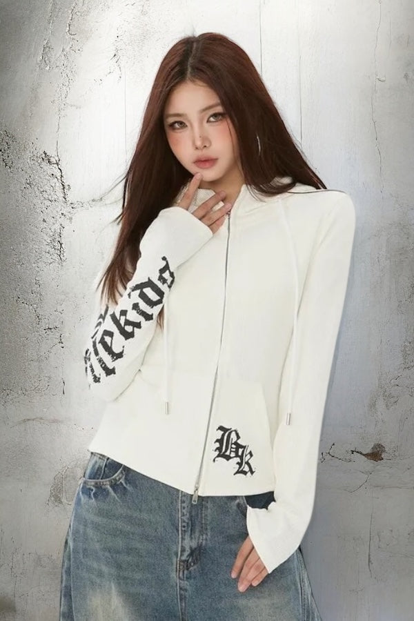 Slim Fit Zip Hoodie mry002070