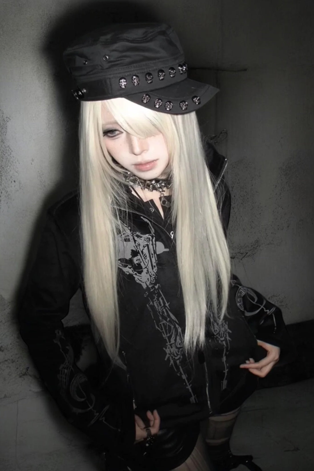 Dual Gun Gothic Zip Hoodie Jacket mry002209