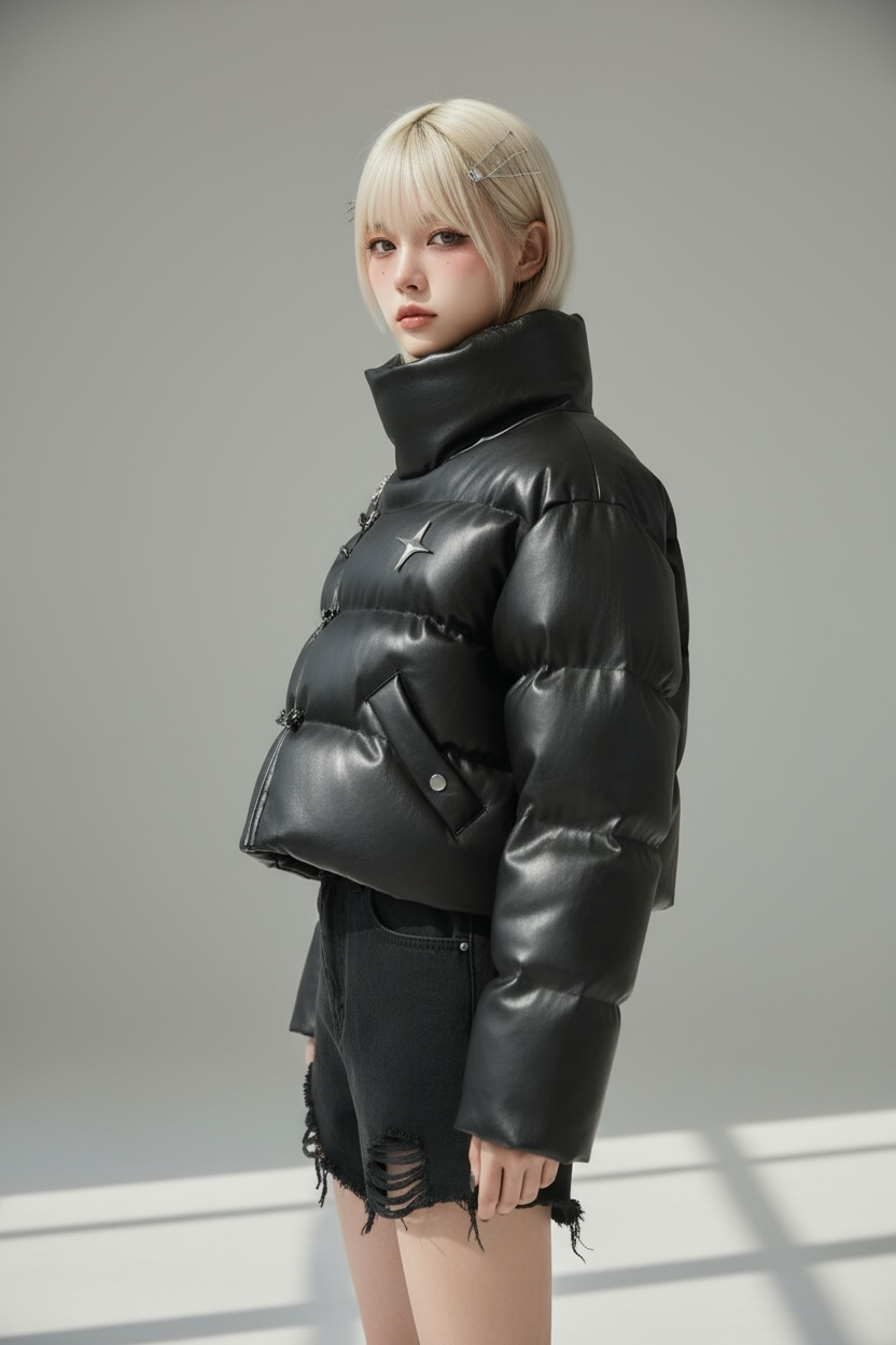 Black Puffer Jacket mry001790
