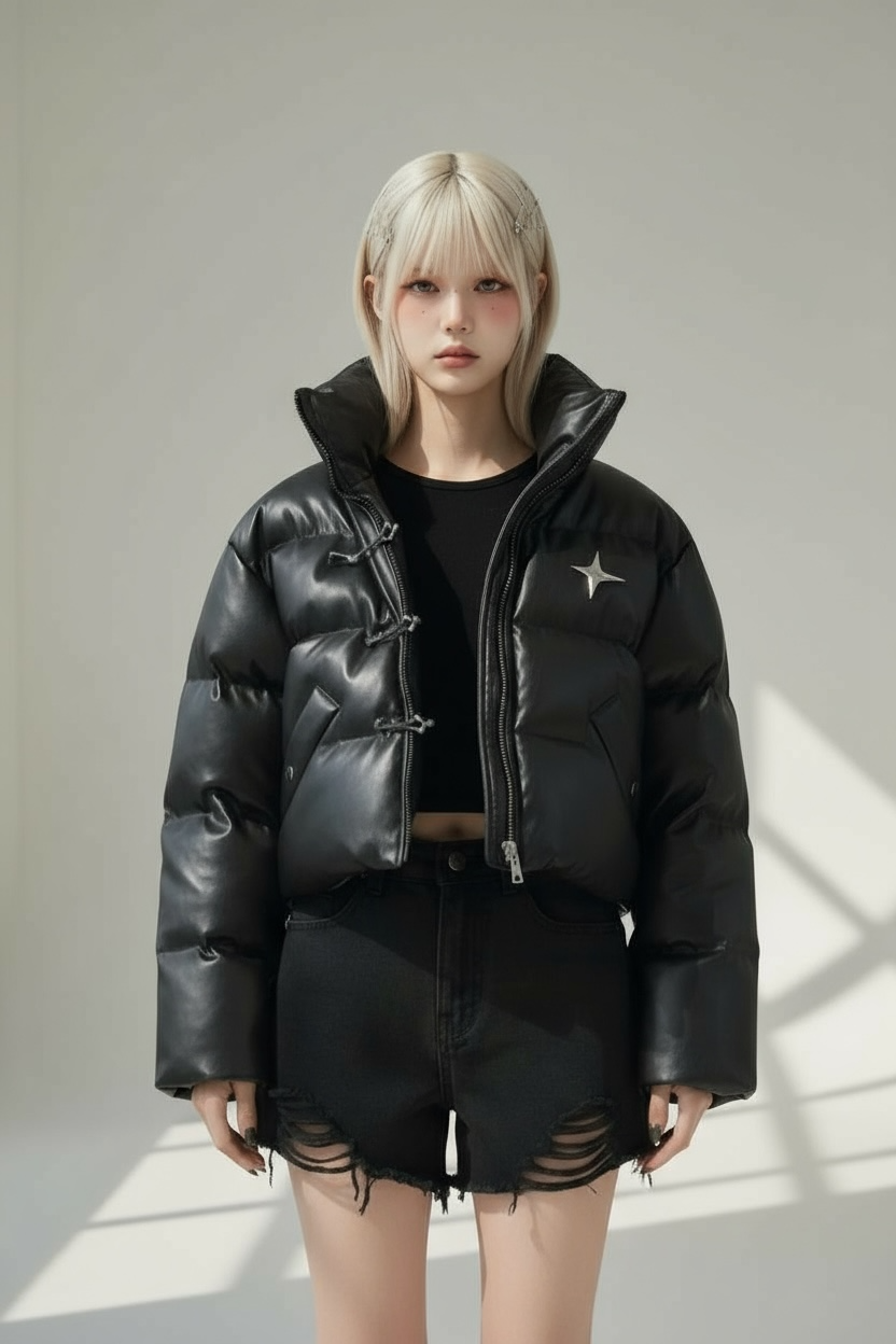 Black Puffer Jacket mry001790