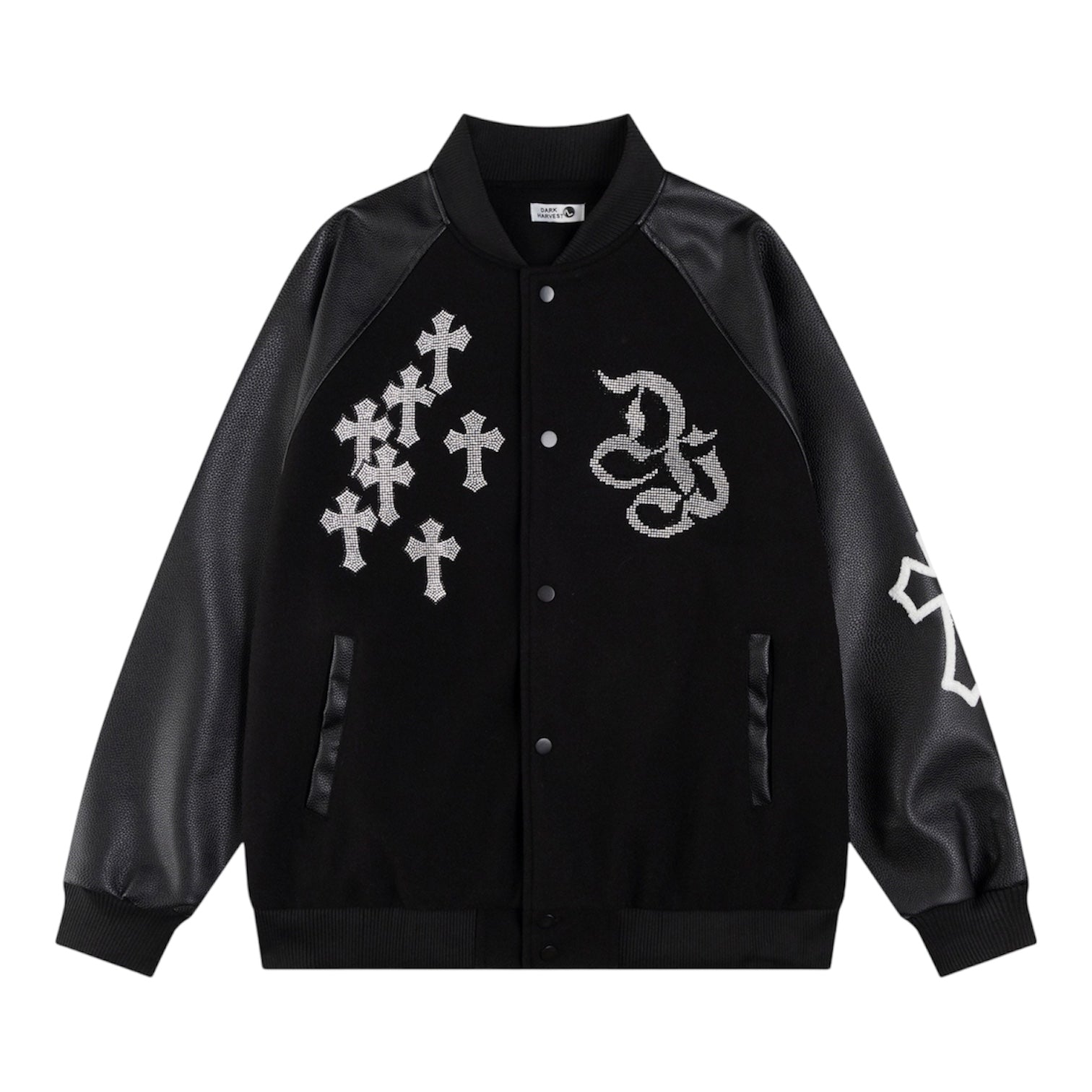 Cross Rhinestone Varsity Jacket mry002014