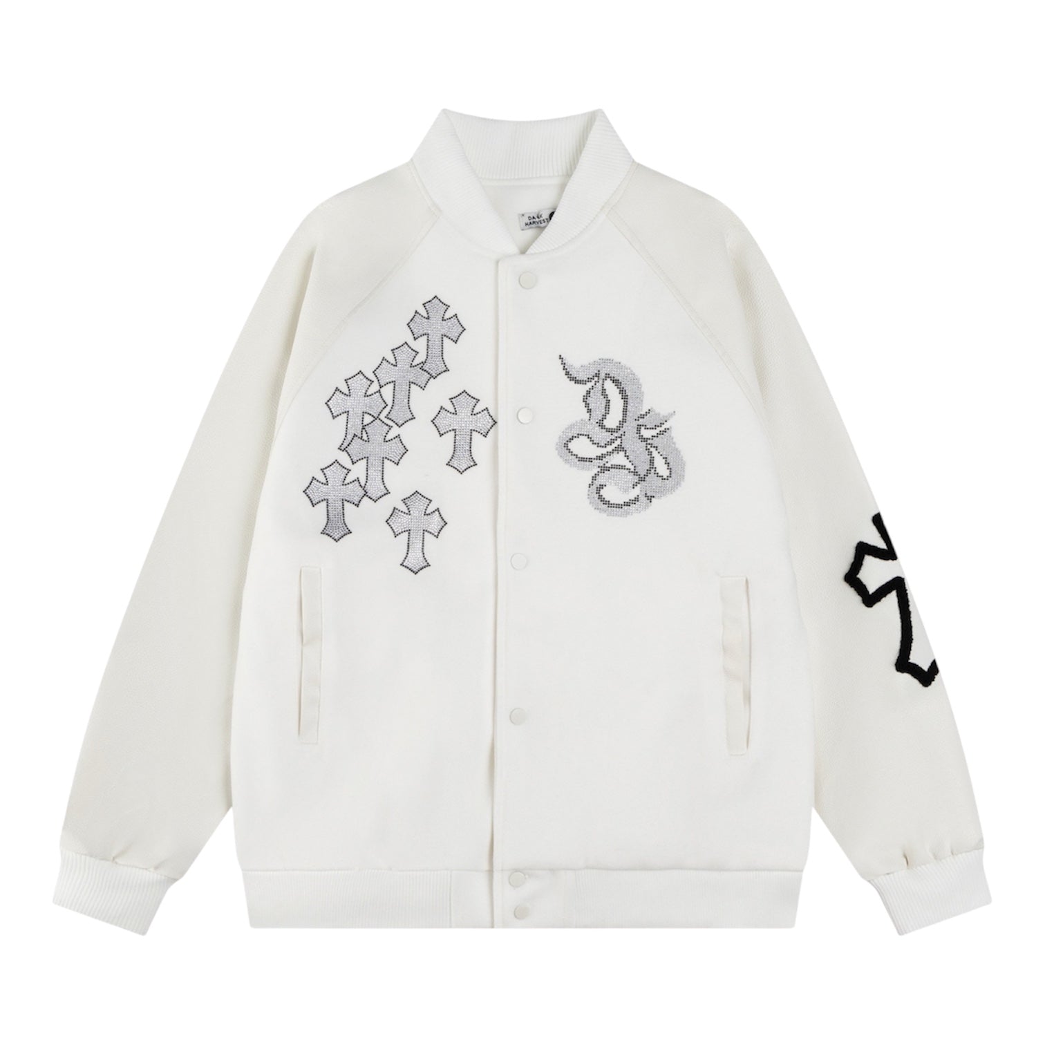 Cross Rhinestone Varsity Jacket mry002014