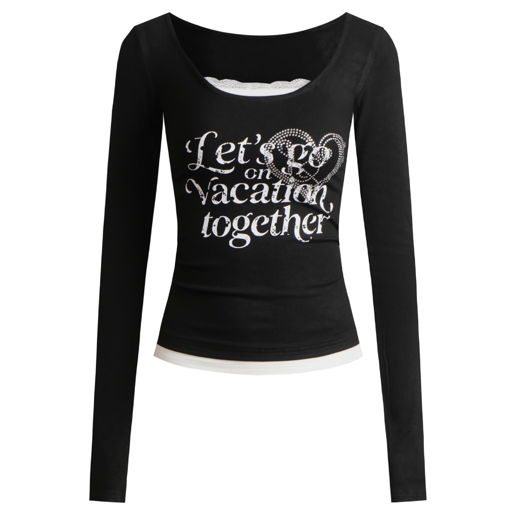 【新作】レースハート フィットTシャツ mry002789