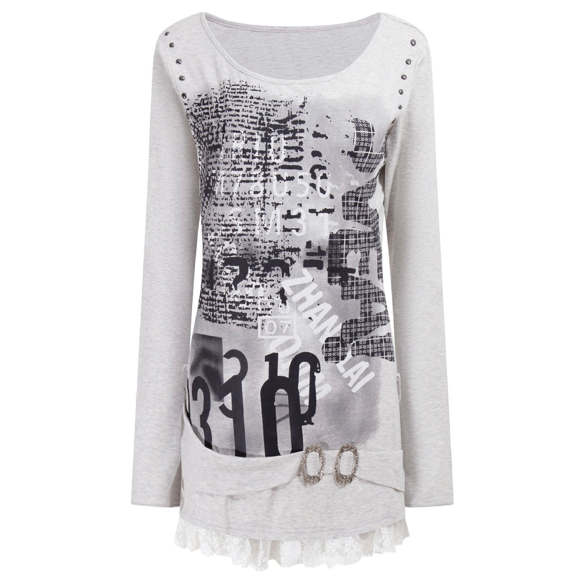 【新作】スタッズバックル フィットTシャツ mry002809