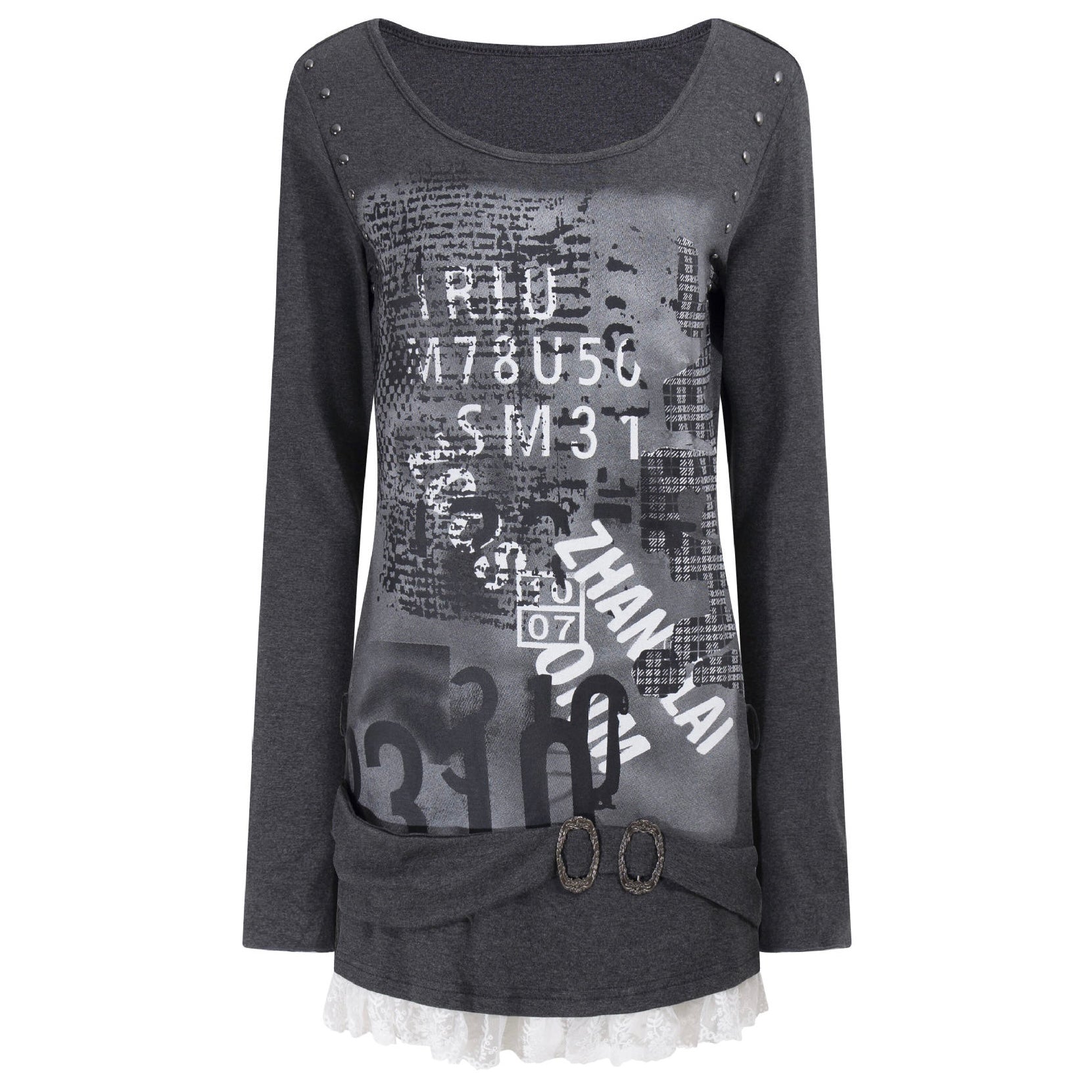 【新作】スタッズバックル フィットTシャツ mry002809