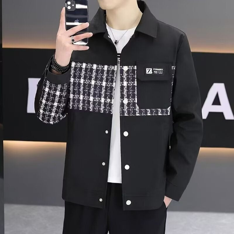 2カラー展開 アメリカン 韓国ストリート 韓国カジュアル チェック柄 ライトジャケット mry001293