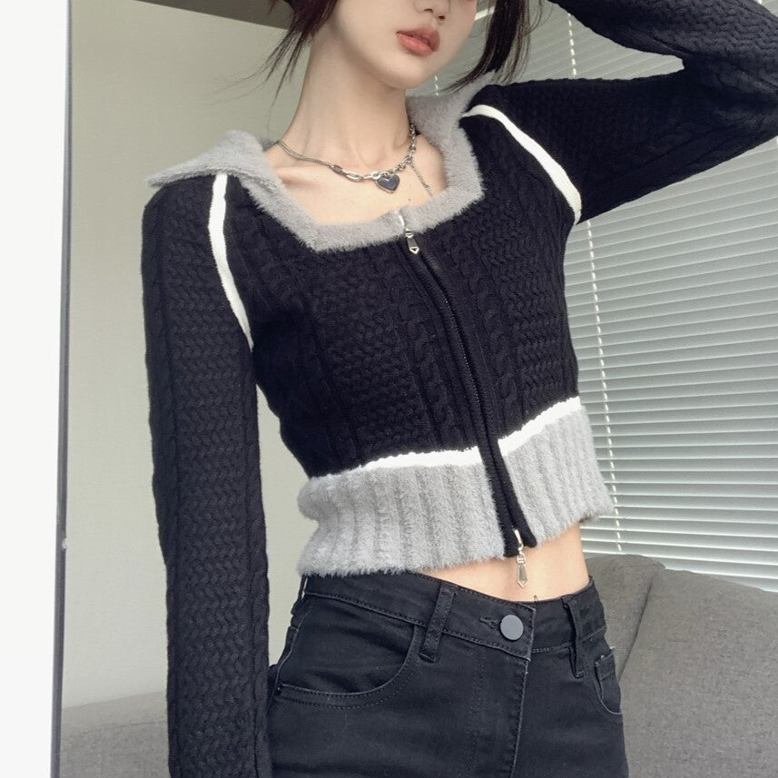 クロップド丈 ニットセーター mry000512