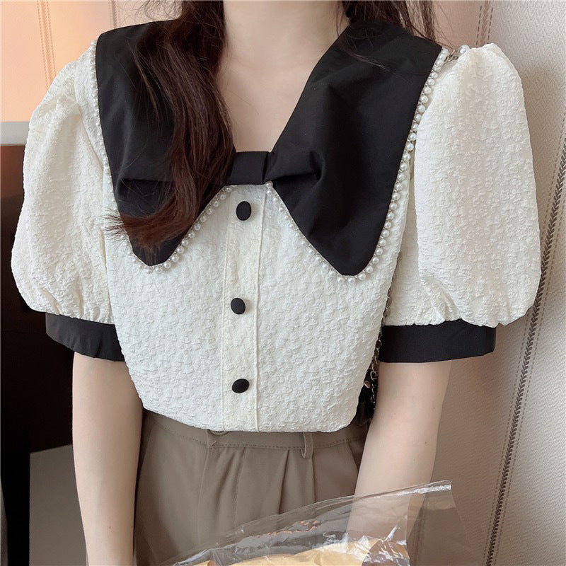 パール パフスリーブ ブラウス mry000230