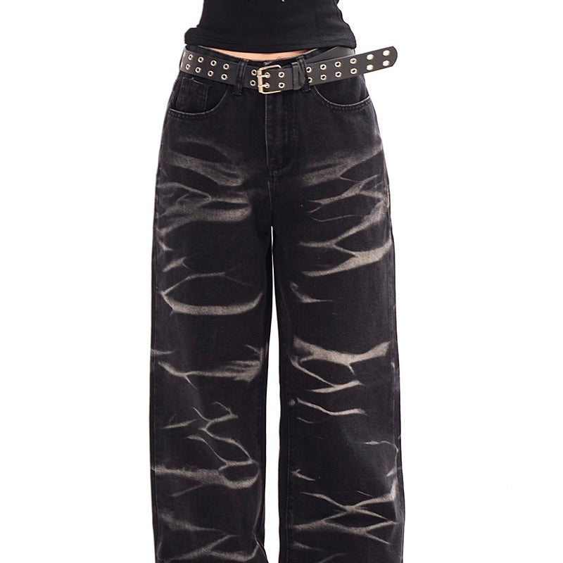 【Orchid】アメリカン 韓国ストリート 韓国カジュアル トレンド ヴィンテージ デニムパンツ mry001395