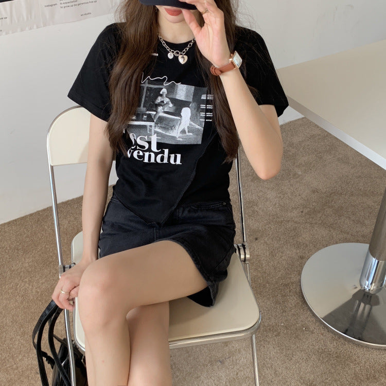 変形トップス 半袖 Tシャツ mry000015