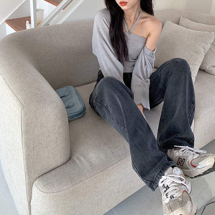 【送料無料】ルーズデニム 春ジーンズ ワイドレッグ 韓国ストリート 韓国カジュアル 2023春トレンド mry000583