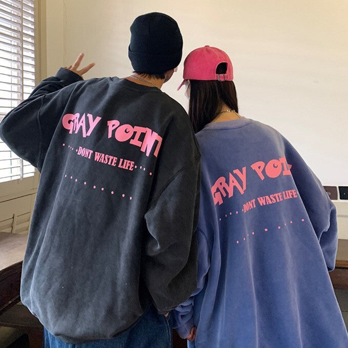 【送料無料】韓国ストリート 2カラー デザイントレーナー 2023トレンド デザイントレーナー mry000570