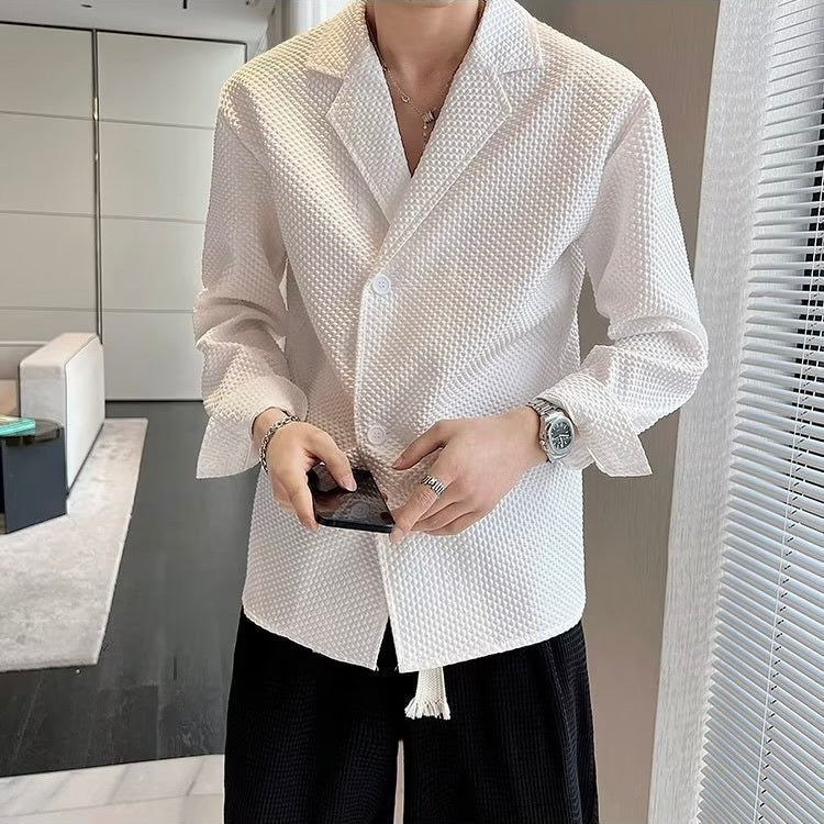 2カラー展開 韓国ストリート 韓国カジュアル トレンド シンプル ゆったりシャツ mry001285