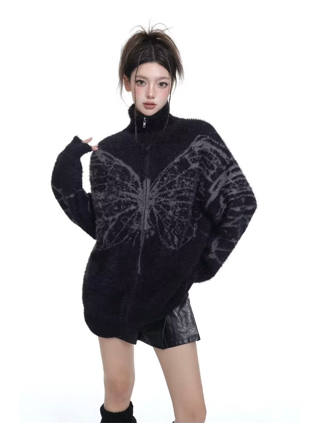 【2color】Butterfly Embrace Fuzzy Knit mry001617
