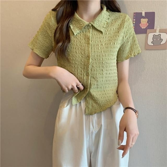 【送料無料】4カラー展開 カジュアル ガーリー トップス シャツ mry000641