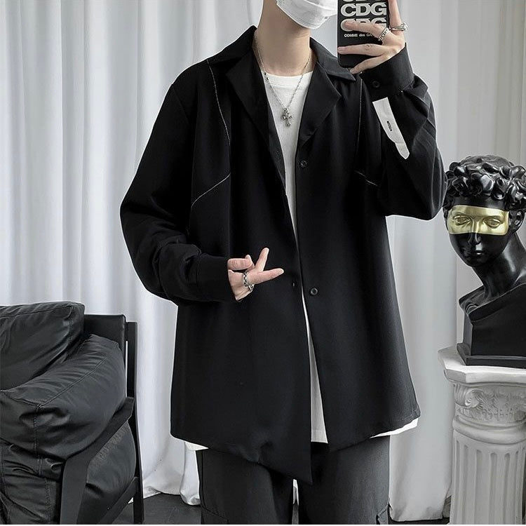 2カラー展開 韓国ストリート 韓国カジュアル トレンド オーバーサイズ ボタンシャツ mry001283