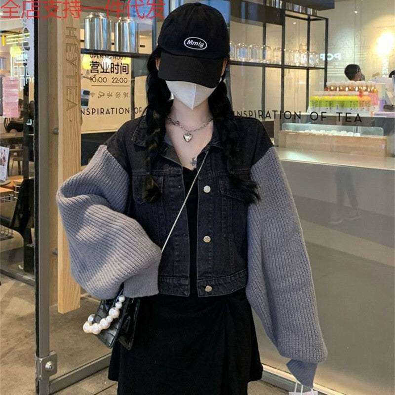 【送料無料】デニムニット ジャケット mry000363