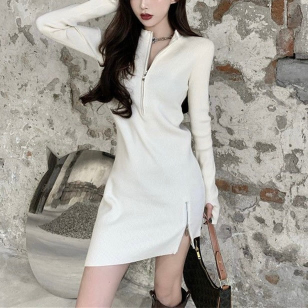 【Orchid】2カラー展開 ジッパーワンピース mry001520