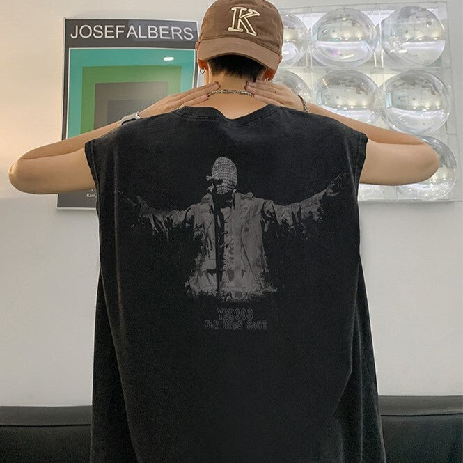 【送料無料】2023SS アメリカン ノースリーブ ダークレトロ 韓国カジュアル 韓国ストリート mry000924