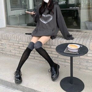 ハートデザインルーズパーカー mry000483