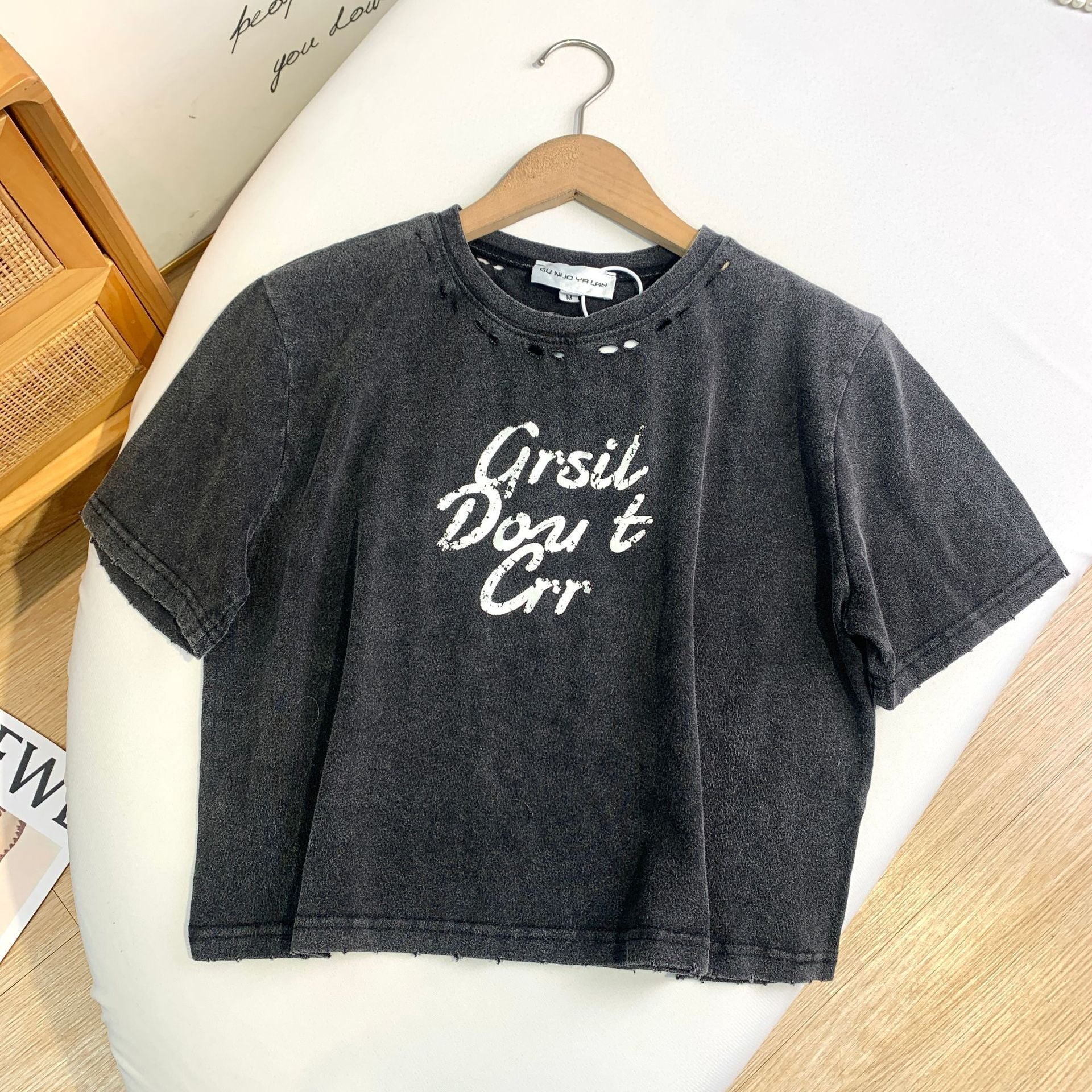 【送料無料】デザイン ロゴ 半袖 トップス 韓国ストリート 韓国モード Tシャツ mry000666