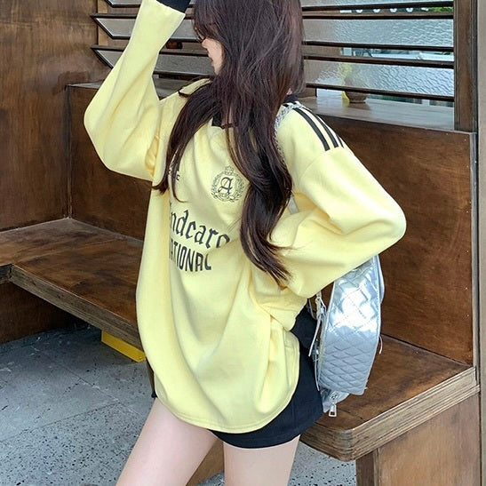 2カラー展開 ヨーロッパ 韓国ストリート 韓国カジュアル スポーティースウェット mry001071