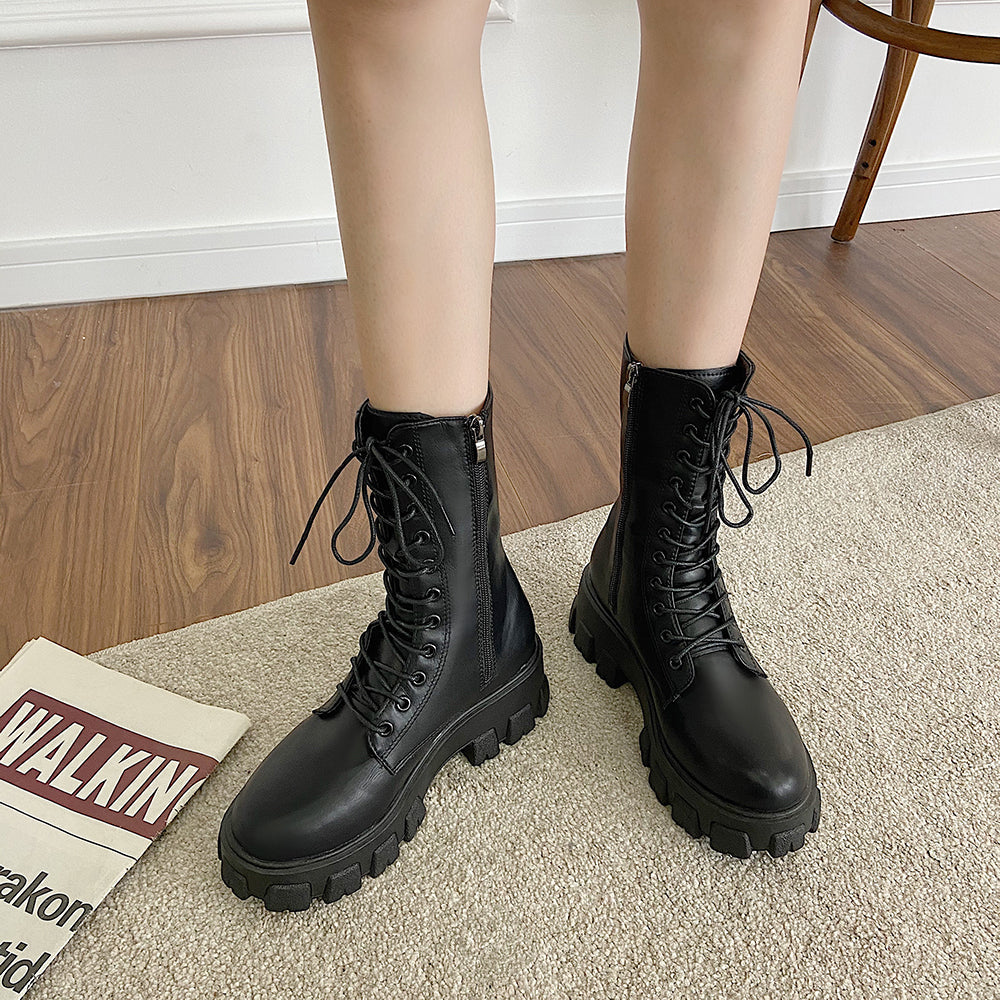 厚底ブーツ レースアップ ショート mry000280
