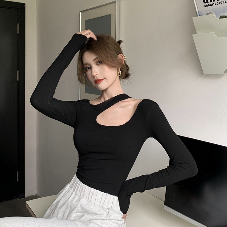 【送料無料】セクシー デザイン ニット トップス 長袖 韓国カジュアル 韓国ガーリー mry000561