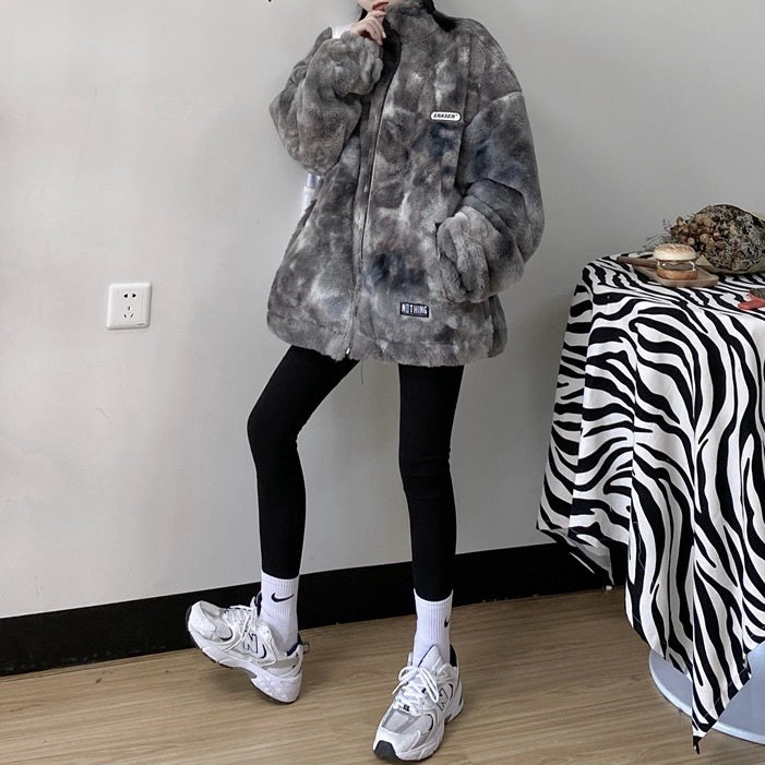 マーブル ボアジャケット 厚手 mry000433