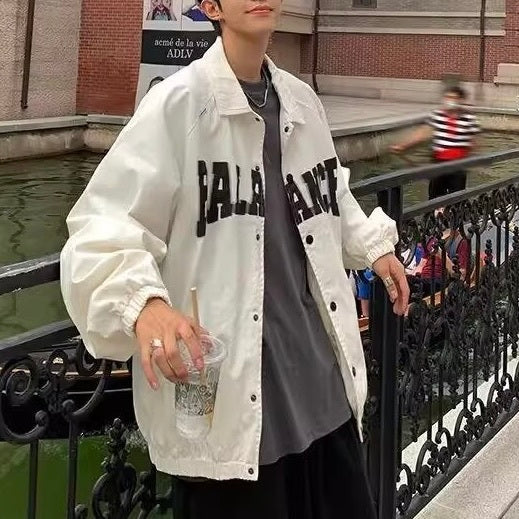 アメリカン 韓国ストリート 韓国カジュアル レトロ オーバーサイズ コーチジャケット mry001292