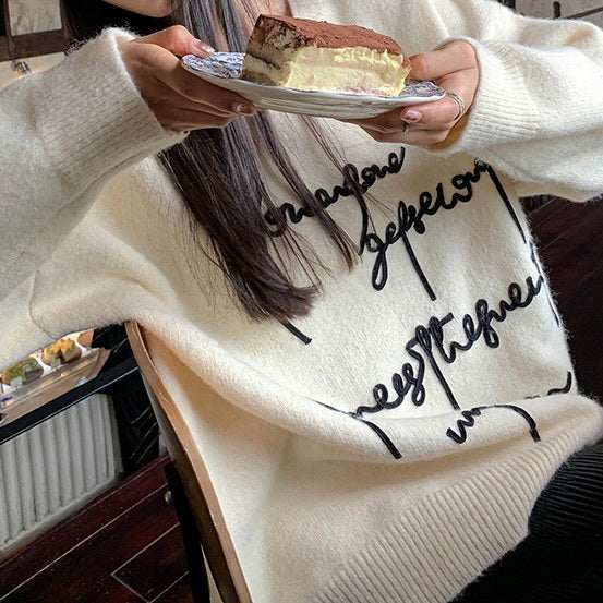 刺繍ルーズニット mry000463