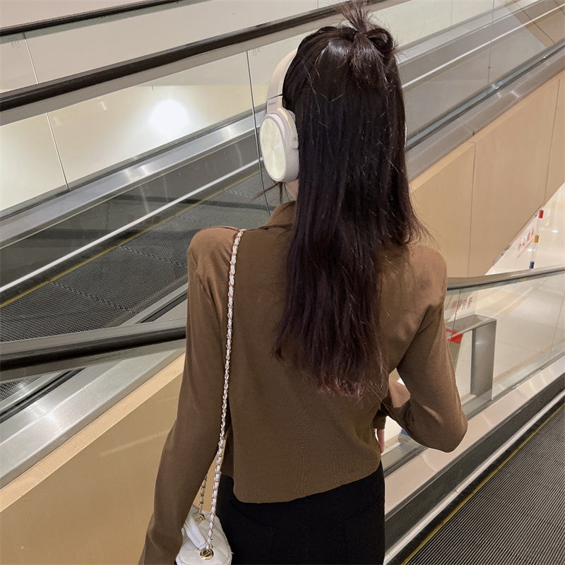 【送料無料】デザインジッパー ジャケットカーディガン 韓国カジュアル 韓国ストリート 春・秋 mry000542