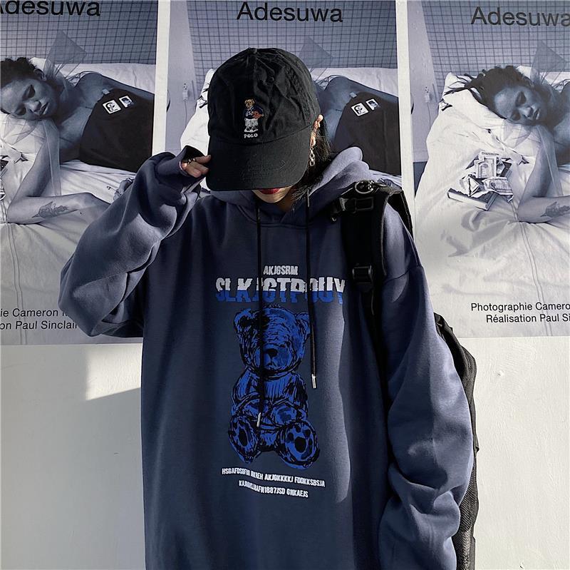 ベアプリント フード付きスウェット mry000319