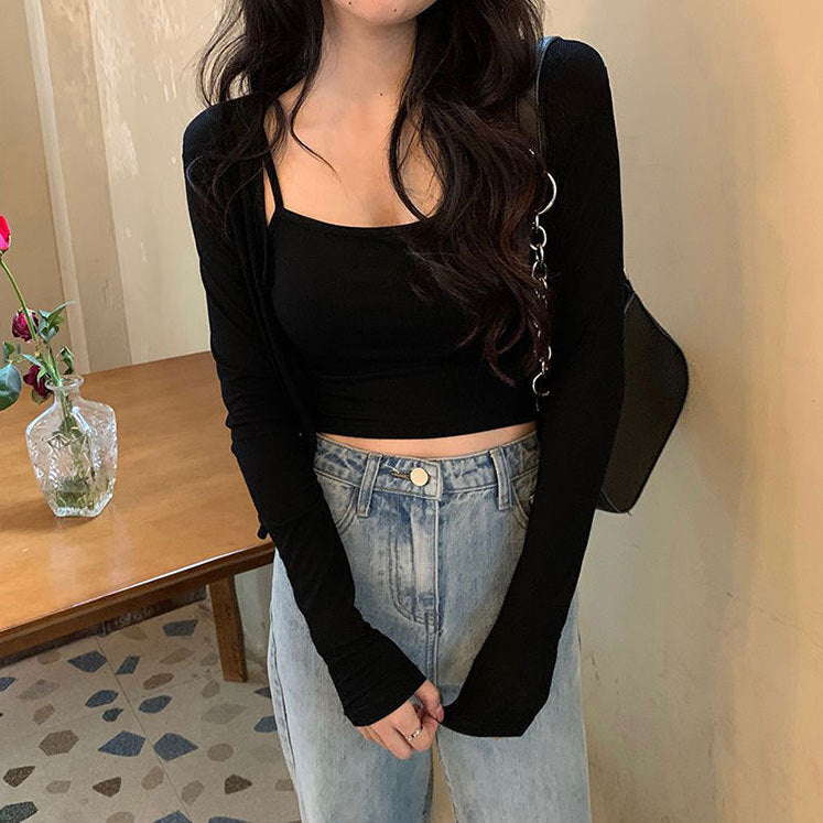 キャミソール付き ショートニット カーディガン mry000028