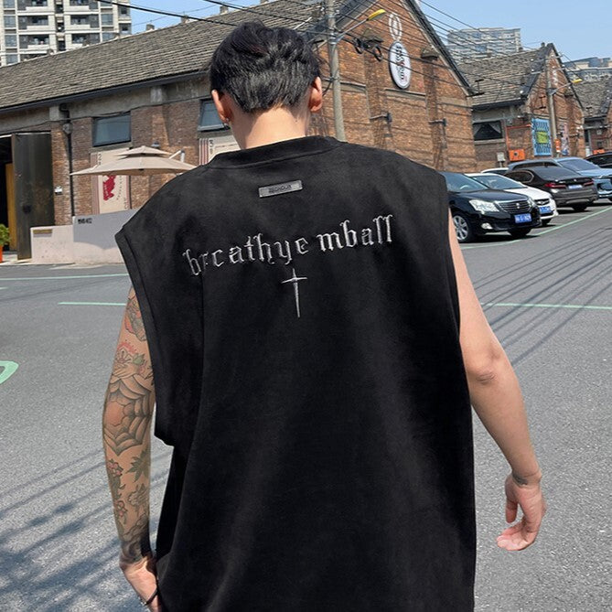 4カラー展開 2023SS メンズ スエード ベスト ノースリーブ 韓国ストリート 韓国カジュアル mry000896